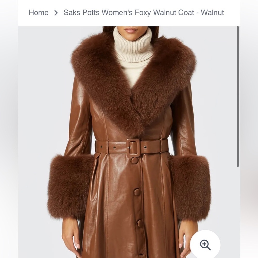 Saks potts foxy brown leather fur coat! SOLD OUT EVERYWHERE